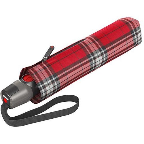 Knirps T.200 Duomatic Umbrella Check Red & Navy